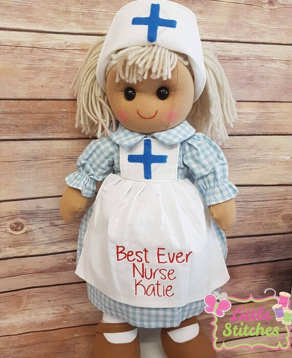 personalised nurse rag doll