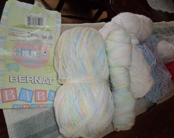 Lot of De-Stash Yarn -Baby Sport yarn and More for Crocheting and Knitting