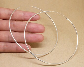 80 mm extra large sterling silver hoop earrings , big hoops