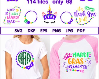 Mardi Gras Svg bundle Mardi Gras Monogram SVG for Cricut Silhouette Louisiana Svg Fleur de lis Svg Mardi Grass Unicorn Svg for girl Mask Svg