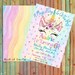 Rainbow Unicorn Birthday Invitation(Printed)