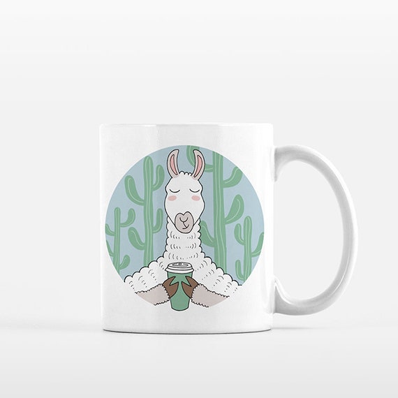 Llama Mug Cactus Animal Coffee Mug Cup Fun Funny Cute Llama Gift for Her for Men for Women for Him for Best Friend Unique Coffee Gift Idea