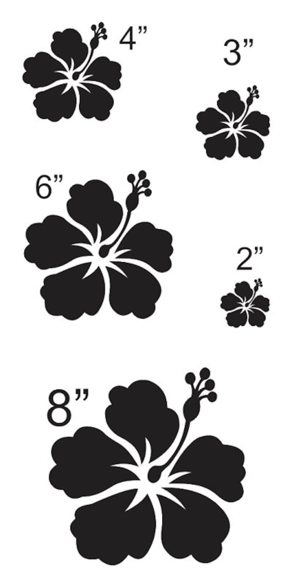 hibiscus flower 2 stencil sheet with 5 total sizes 2