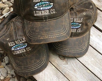 Set of 6 Oil Waxed Hats with Custom Embroidery Logo