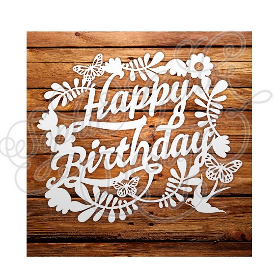 Download Happy Birthday Flower Garden SVG DXF digital download file