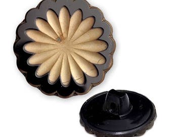 9/16" (14mm) Glass Flower Shaped Button by 2 pcs, 3 colors, BEA-G8611