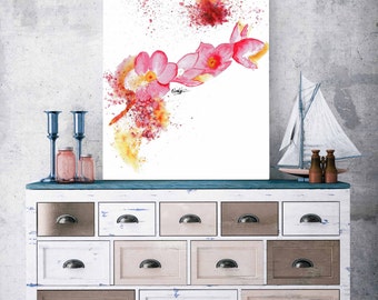 watercolor flower painting abstract flower painting flower wall art modern art print gift for girlfriend wall decor