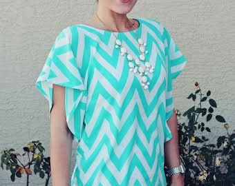 Lesley Flutter Top for Women sewing pattern, batwing flutter sewing pattern, flutter sleeve blouse sewing pattern, batwing top PDF pattern