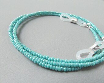 Turquoise Eyeglass Chain - Reading Glasses Chain - Green Eye Glass Chain - Beaded Eyeglass Necklace - Mother Day - Eyeglass Necklace - True