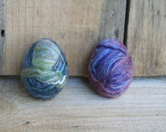Set of Two Felted Musical Egg Plush Shaker Egg Instrumental Pocket Toy- Primary Colors