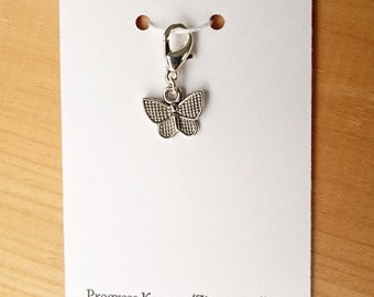 Butterfly Progress Keeper, Knitting Marker, Crochet Stitch Marker, Removable Stitch marker, Zipper Pull for your Project Bag