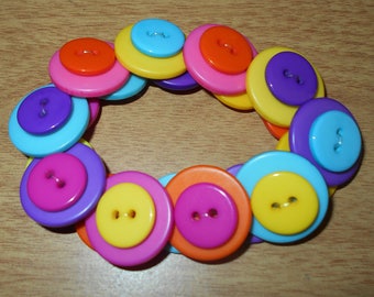 Bright Colored Button Bracelet