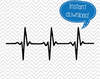 Heartbeat SVG, Heartbeat Graphic, Heartbeat PNG, Patient Heart, Doctor, Nurse, Heart Rate, SVGs, Cricut Cut File, Silhouette File