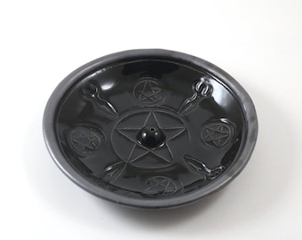 Incense Burner GODDESS - Pentagram -Handmade Raku Pottery