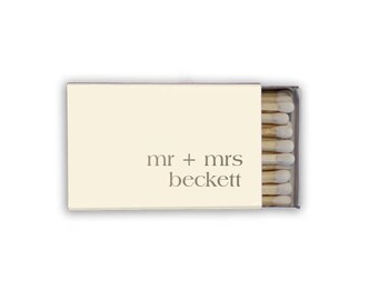 Personalized Wedding Classic Box Matches, set of 50 || custom wedding matchbox favors cigar bar matchbook favors foil 01-008-018