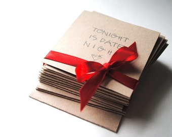 Lunch Love Notes - ADULT Manly Version - Set of 20, Tiny Love Notes, Lover Lunch Notecards, Recycled Love Notes