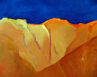Abstract landscape original oil painting 16"x20" on canvas New Mexico sky
