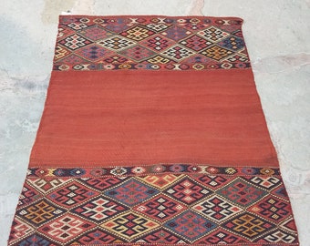 Vintage turkish rugs kilim, old kilim cicim,antique rug,home decor rug,cover table rug,wool rug,original weaving kilim rug, 4'3x3'4 kilim