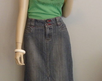 UB 90s grunge stripe Denim Jean skirt Size 7