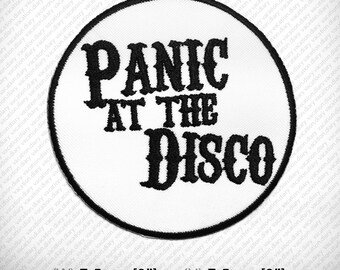 Panic at the Disco Embroidered Patch Iron on or Sew. D.I.Y Decorate Clothes Vest Jacket Coat Hat Gap T Shirt , Funny Hobby Happy , Dance
