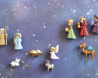 Nativity Set Silicone Mold Cake Tool Fondant Chocolate Candy Cupcake Topper Decorations Polymer Clay Craft Baby Jesus Angel 3 Kings