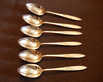 Silver plated dessert spoons x6