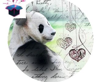 1 cabochon clear 20mm panda theme