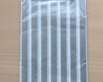 night paper - 3 sheets - striped silver and white art 653