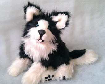 Sold Una the malamute Pup poseable art doll (AVAILABLE made to order)
