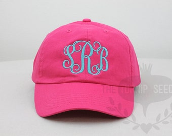 Ladies' Monogram Baseball Cap - Custom Color Hat and Embroidery.