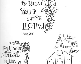 Bible Journaling Coloring Page: Love Never Fails