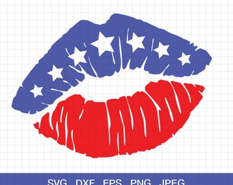 Download Patriotic Lips Svg American Flag Lips 4th of July US Flag