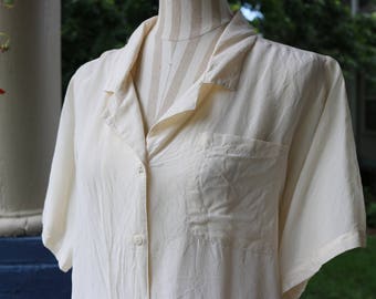 80s/90s Silk Ivory LeiLei Blouse