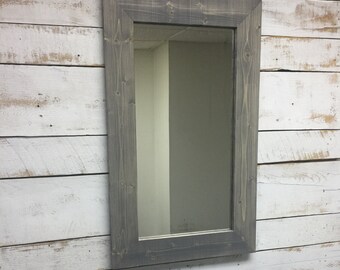 Rustic Mirror - Rustic Decorative Mirror -Bathroom Mirror-Vanity Mirror- Wooden Mirro -Wood Mirror-Wall Mirror-Mirror-Weathered Wood Mirror