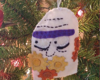 Rick and Morty Felt Christmas Ornament, Gearhead