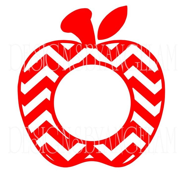 Download Chevron Apple Frame Monogram SVG Digital cutting file