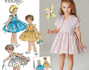 GIRLS DRESS PATTERN / 50s Vintage Style Sundress and Bolero / Summer Clothes in Sizes 3 to 8