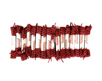 Vintage Shoelaces - Red & Black Twist - Price per Pair