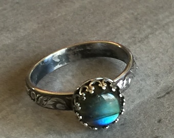 Sterling Silver labradorite ring
