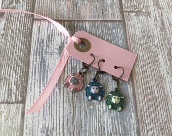 The cutest sheep stitch or crochet markers.