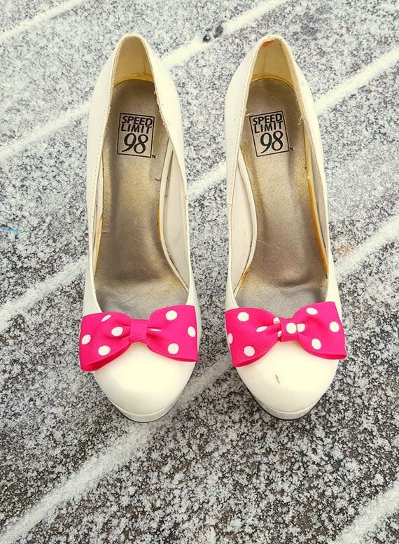 Hot Pink Bow Shoe ClipsWedding Accessories Bridal Shoe
