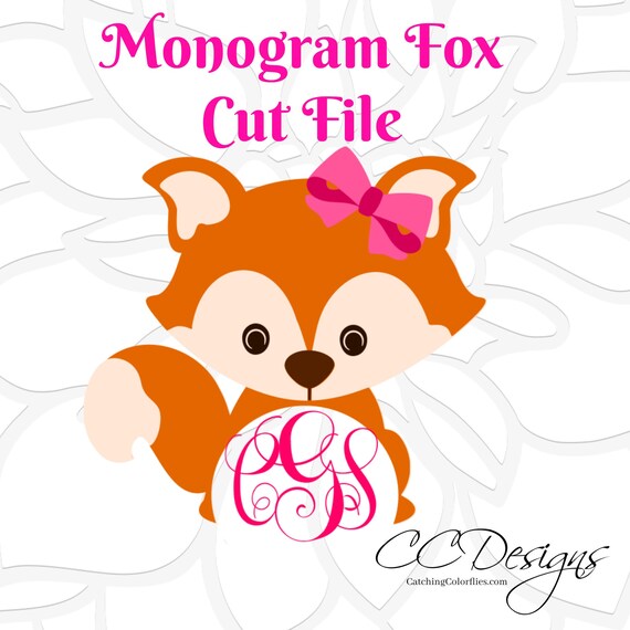 Download Circle Monogram Baby Fox SVG & DXF Cutting Files Cute Fox Png