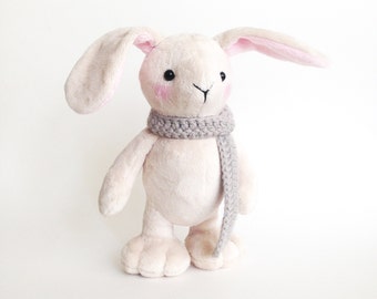 Plush bunny toy - Cute stuffed animal bunny rabbit - Bunny rabbit softie - Stuffed bunny - Handmade plush toy - Plushie - Stuffed animal