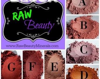 Natural Makeup - Mineral Powder Blush - Matte Mineral Blush - Natural Blush - Loose Blush Powder by RAW Beauty LLC
