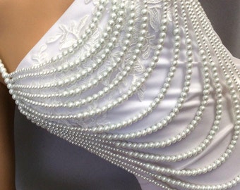 Bridal Pearl Necklace, Wedding Jewelry, Multi Strand Wedding Pearl Necklace, Bridal Necklace, Pearl Statement Necklace, Bridal Jewelry