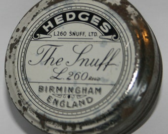 Hedges "The Snuff" Empty Tin - Birmingham, England