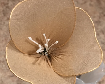 Wire & Nylon Orchid Flower (beige)