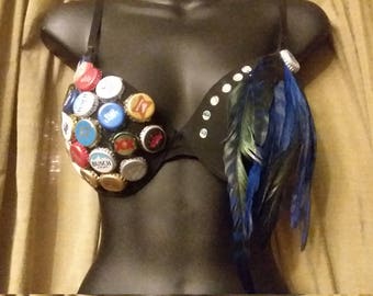 Bottle cap feather badazzlinggg bra
