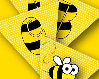 Busy-Bee Alphabet Bunting A to Z – PRINTABLE!