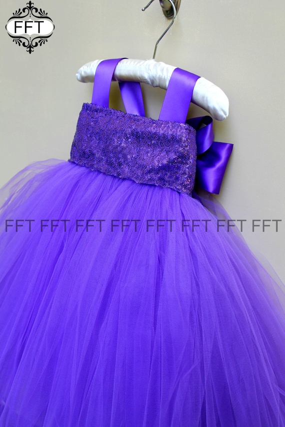 Royal Purple Sequin Flower Girl Tutu Dress